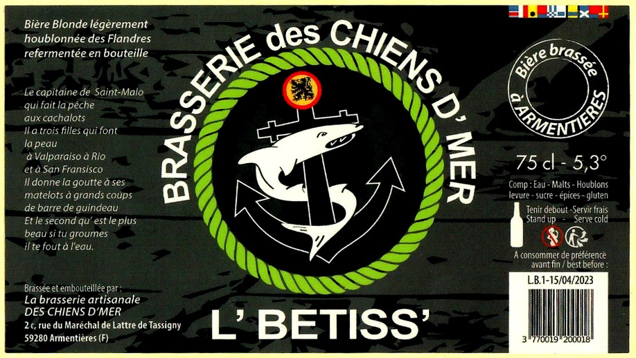 etiquette BRASSERIE DES CHIENS D'MER 01