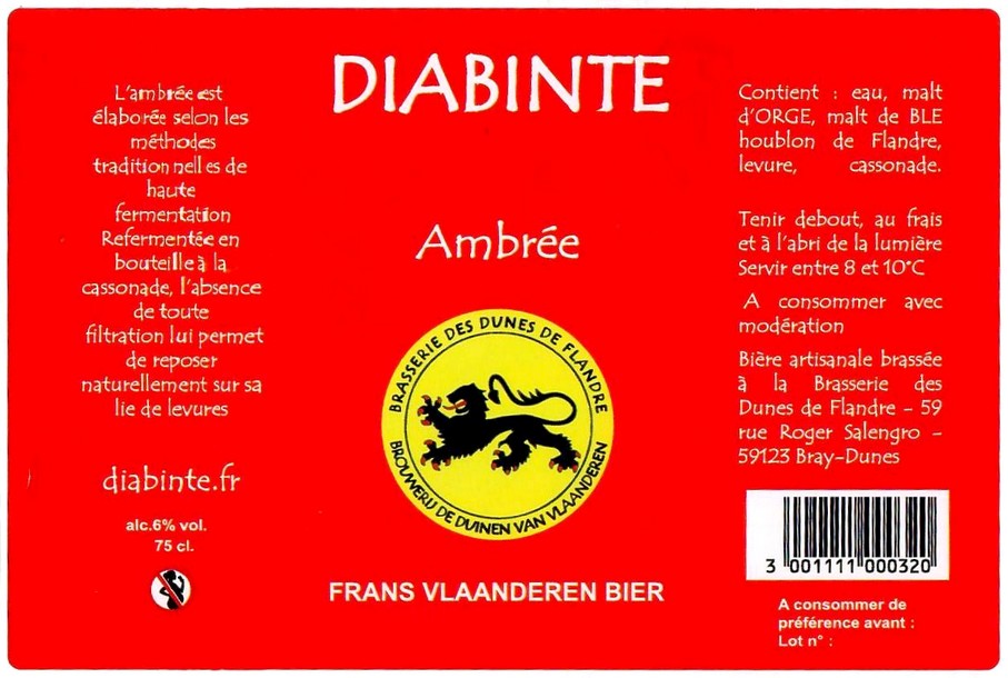 Etiquette BRASSERIE DES DUNES DE FLANDRE 04