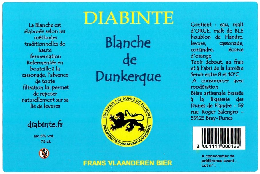 Etiquette BRASSERIE DES DUNES DE FLANDRE 10