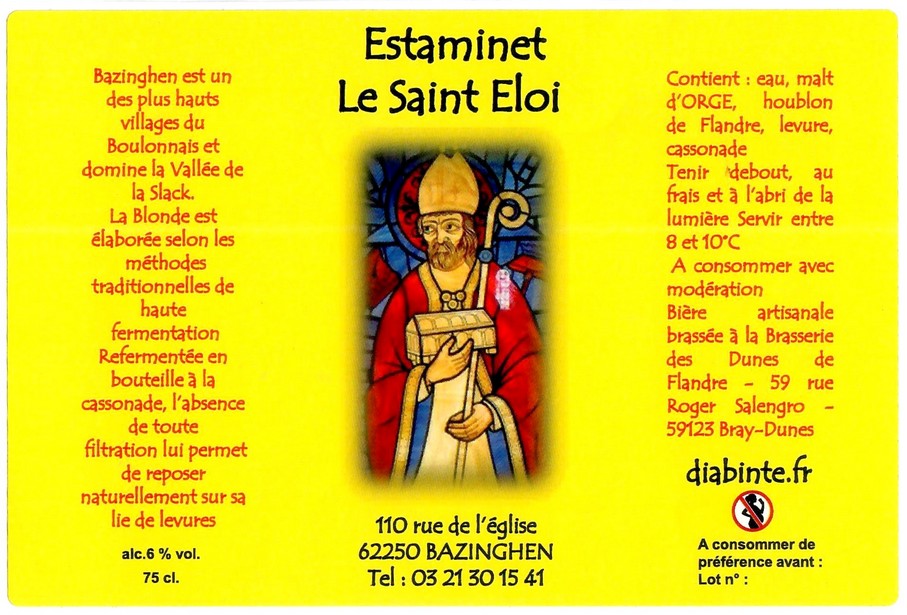 Etiquette BRASSERIE DES DUNES DE FLANDRE 12