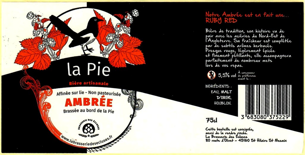 Etiquette BRASSERIE DES ECLUSES 18