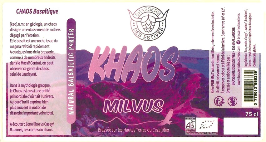 Etiquette BRASSERIE DES ESTIVES 06