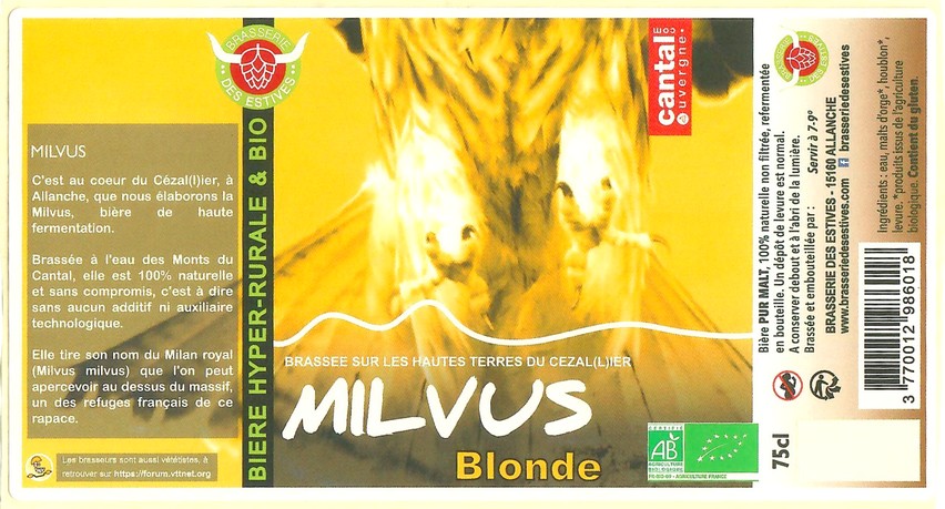 Etiquette BRASSERIE DES ESTIVES 11