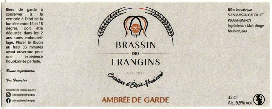 Etiquette BRASSERIE BRASSIN DES FRANGINS 07