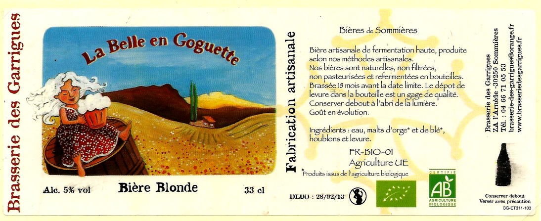 etiquette BRASSERIE DES GARRIGUES 07