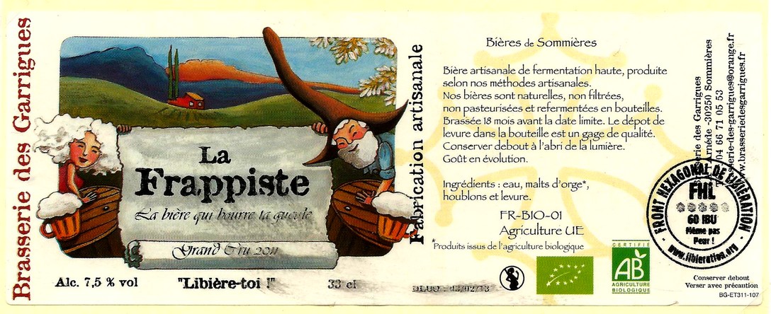 etiquette BRASSERIE DES GARRIGUES 08