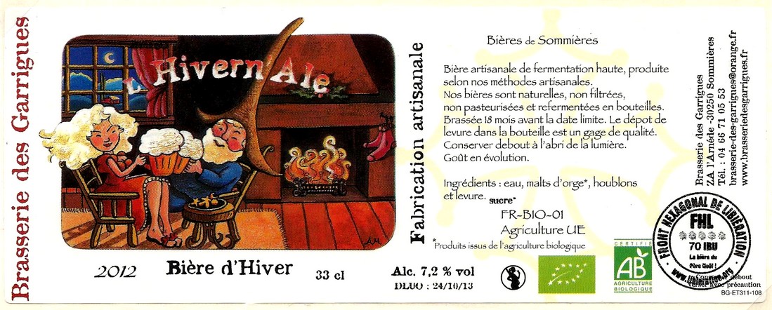etiquette BRASSERIE DES GARRIGUES 17