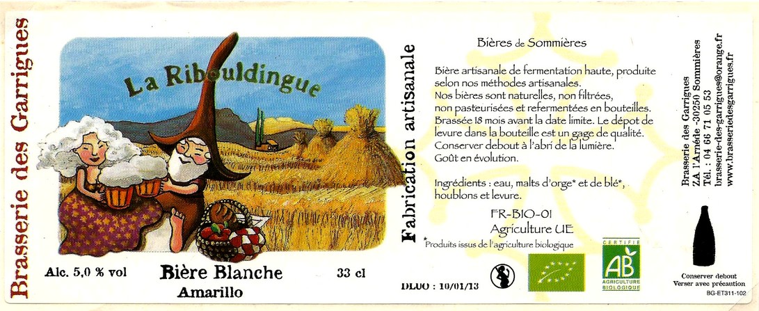etiquette BRASSERIE DES GARRIGUES 19
