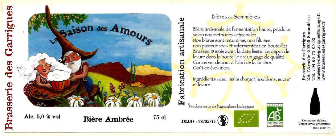 etiquette BRASSERIE DES GARRIGUES 21