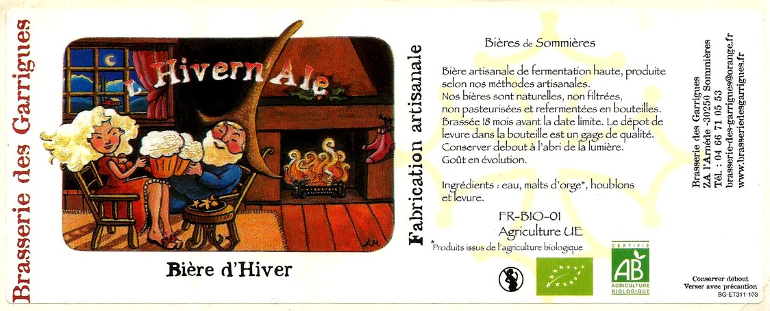 etiquette BRASSERIE DES GARRIGUES 23
