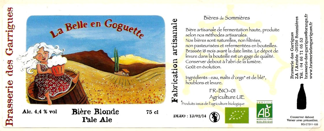 etiquette BRASSERIE DES GARRIGUES 24