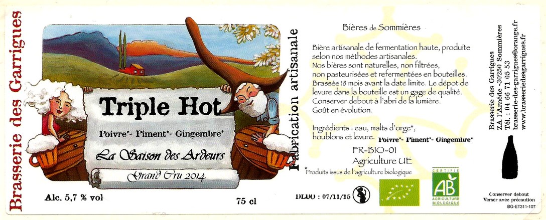 etiquette BRASSERIE DES GARRIGUES 27