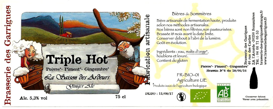 etiquette BRASSERIE DES GARRIGUES 33