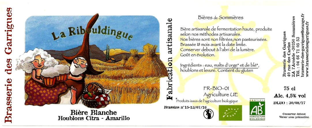 etiquette BRASSERIE DES GARRIGUES 37