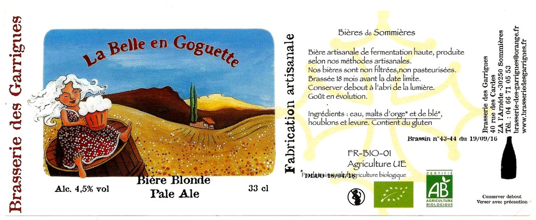 etiquette BRASSERIE DES GARRIGUES 39