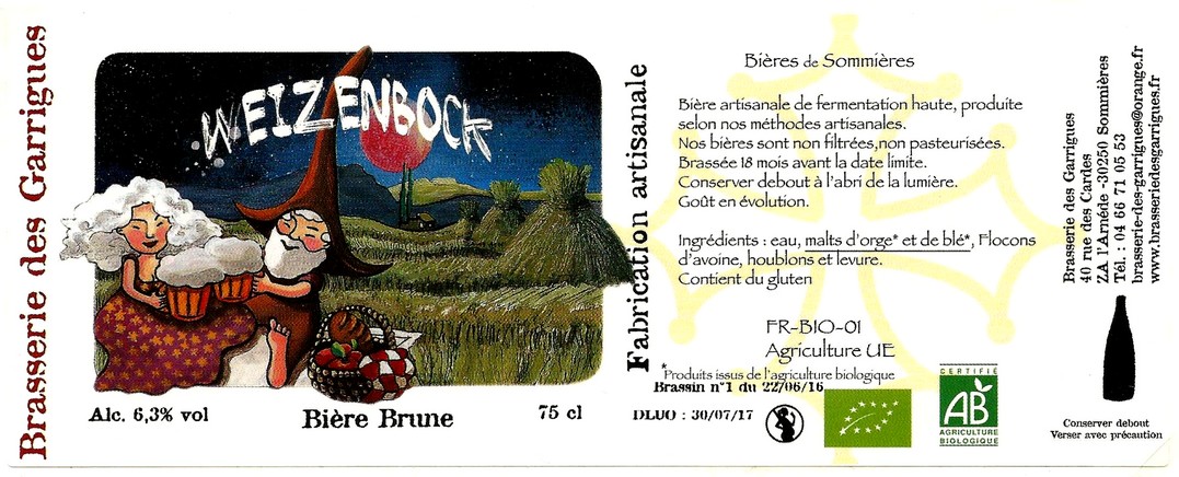 etiquette BRASSERIE DES GARRIGUES 40