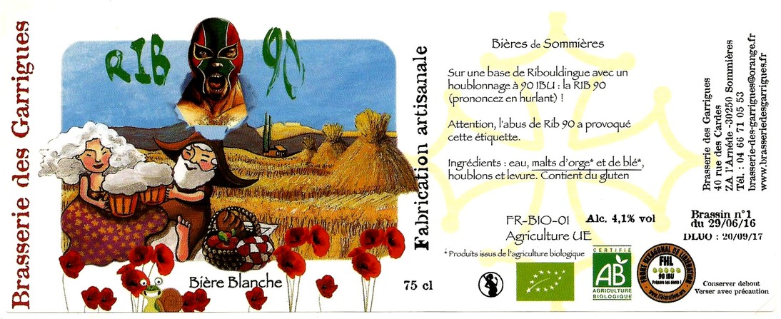 etiquette BRASSERIE DES GARRIGUES 43