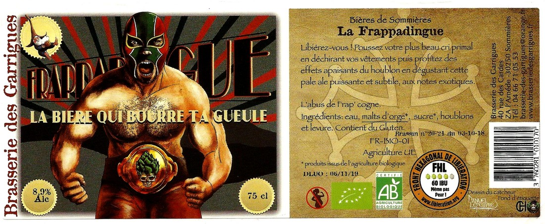 etiquette BRASSERIE DES GARRIGUES 48
