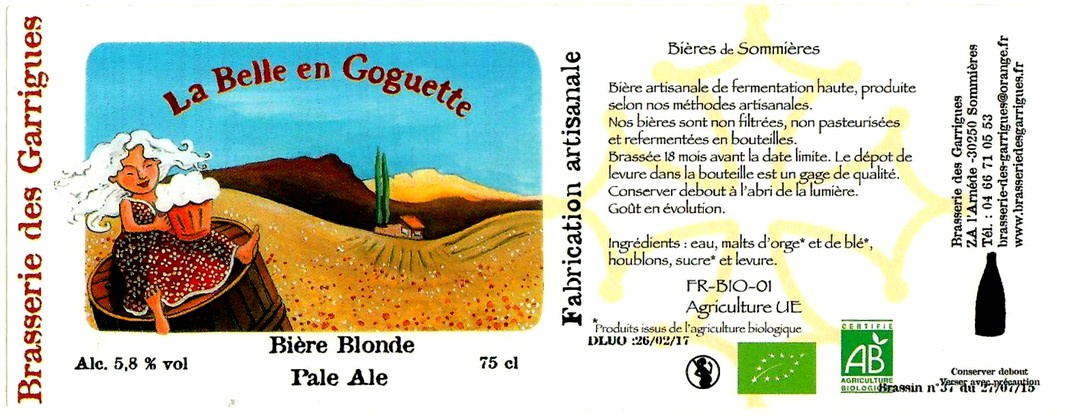 etiquette BRASSERIE DES GARRIGUES 66