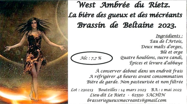 Etiquette BRASSERIE DES GUEUX ET MECREANTS 15