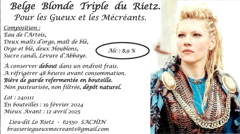 Etiquette BRASSERIE DES GUEUX ET MECREANTS 22