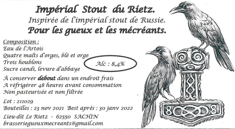 Etiquette BRASSERIE DES GUEUX ET MECREANTS 24