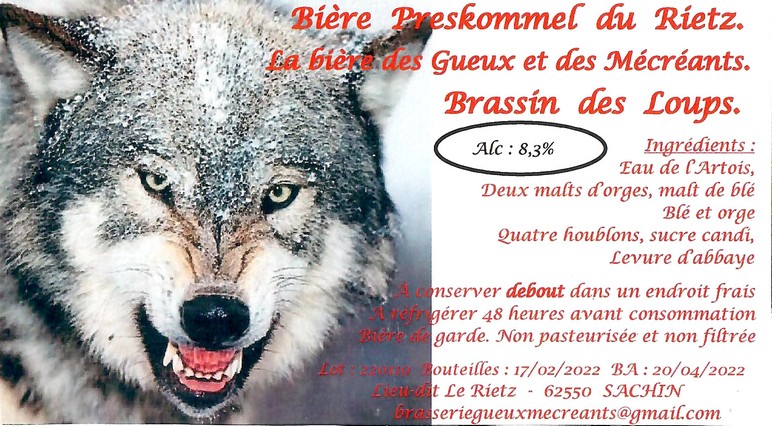 Etiquette BRASSERIE DES GUEUX ET MECREANTS 25