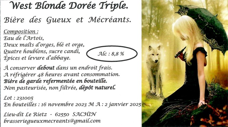 Etiquette BRASSERIE DES GUEUX ET MECREANTS 26