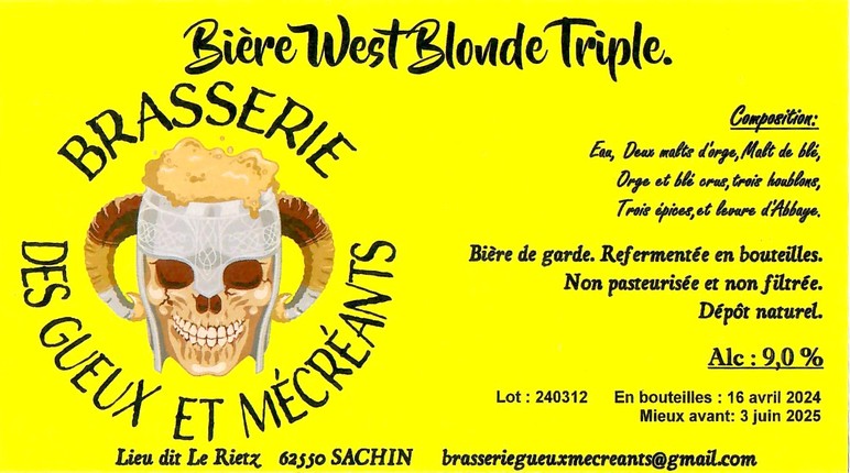 Etiquette BRASSERIE DES GUEUX ET MECREANTS 37