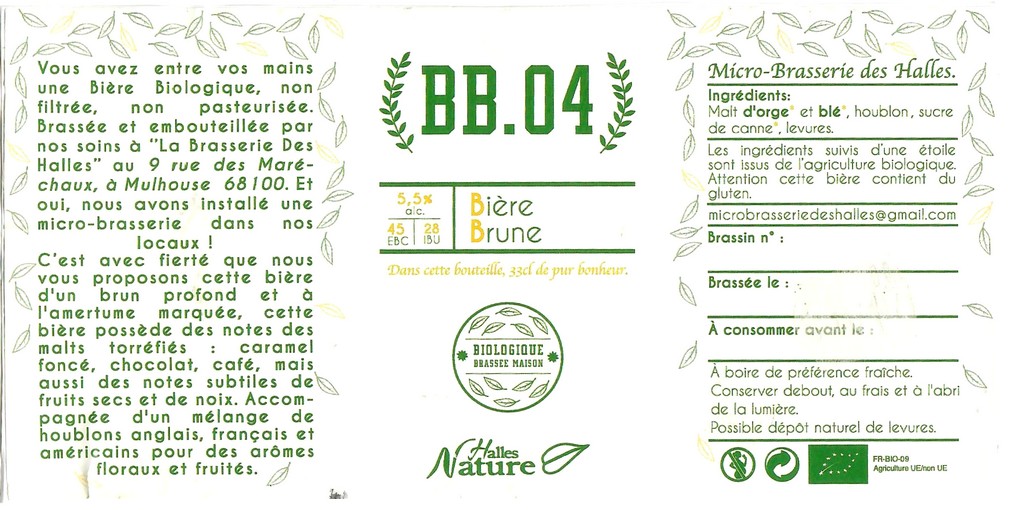 Etiquette BRASSERIE DES HALLES 05