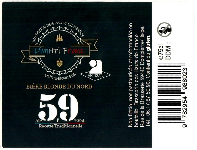 Etiquette BRASSERIE DES HAUTS DE FRANCE 07