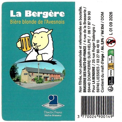 Etiquette BRASSERIE DES HAUTS DE FRANCE 09