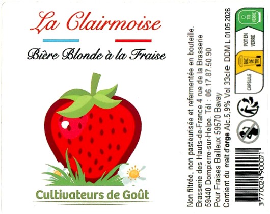 Etiquette BRASSERIE DES HAUTS DE FRANCE 12