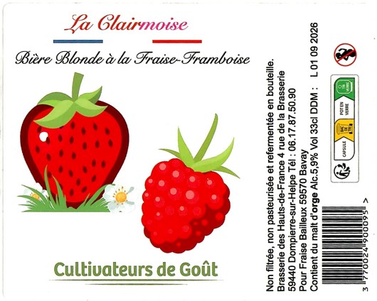 Etiquette BRASSERIE DES HAUTS DE FRANCE 13