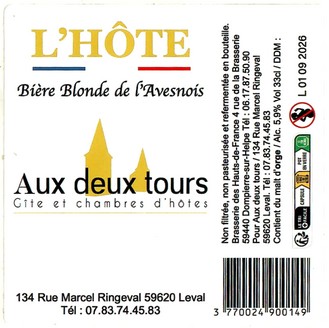 Etiquette BRASSERIE DES HAUTS DE FRANCE 20