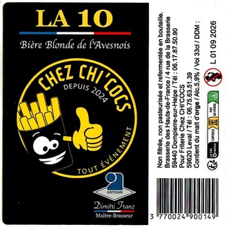 Etiquette BRASSERIE DES HAUTS DE FRANCE 22