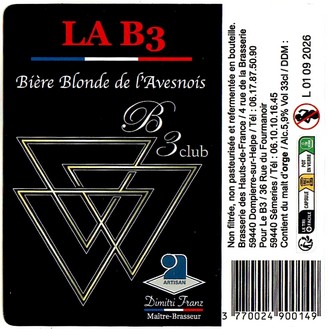 Etiquette BRASSERIE DES HAUTS DE FRANCE 23