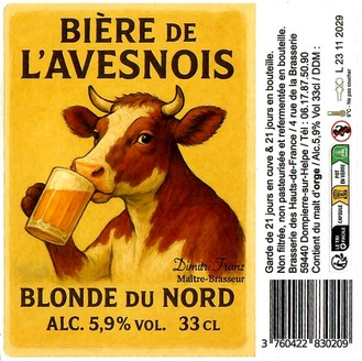 Etiquette BRASSERIE DES HAUTS DE FRANCE 30