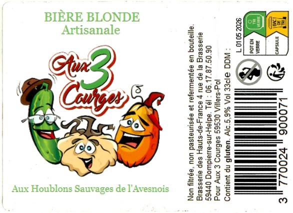 Etiquette BRASSERIE DES HAUTS DE FRANCE 37