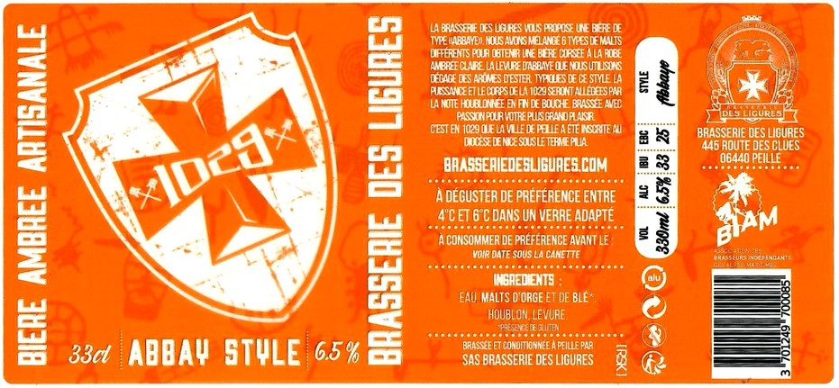 etiquette BRASSERIE DES LIGURES 11