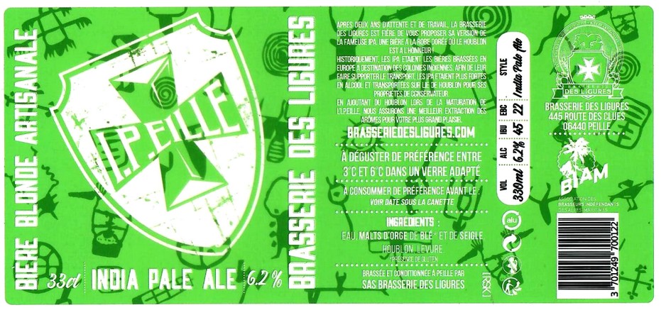 etiquette BRASSERIE DES LIGURES 13