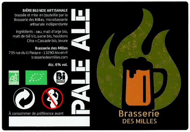 Etiquette BRASSERIE DES MILLES 01