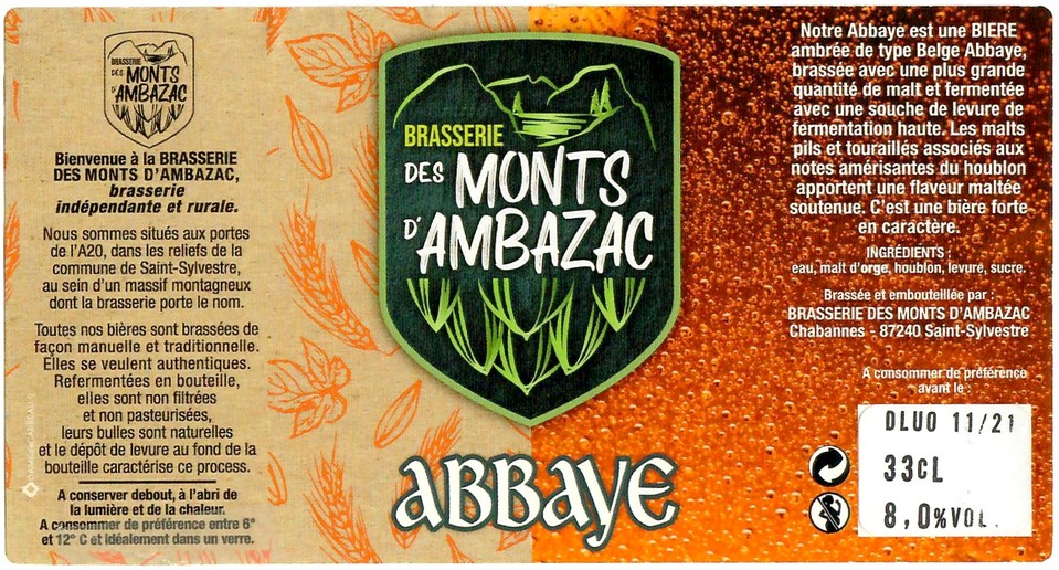 Etiquette BRASSERIE DES MONTS D'AMBAZAC 05