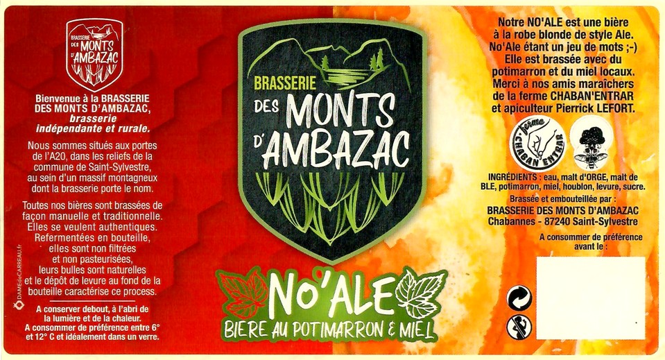 Etiquette BRASSERIE DES MONTS D'AMBAZAC 13