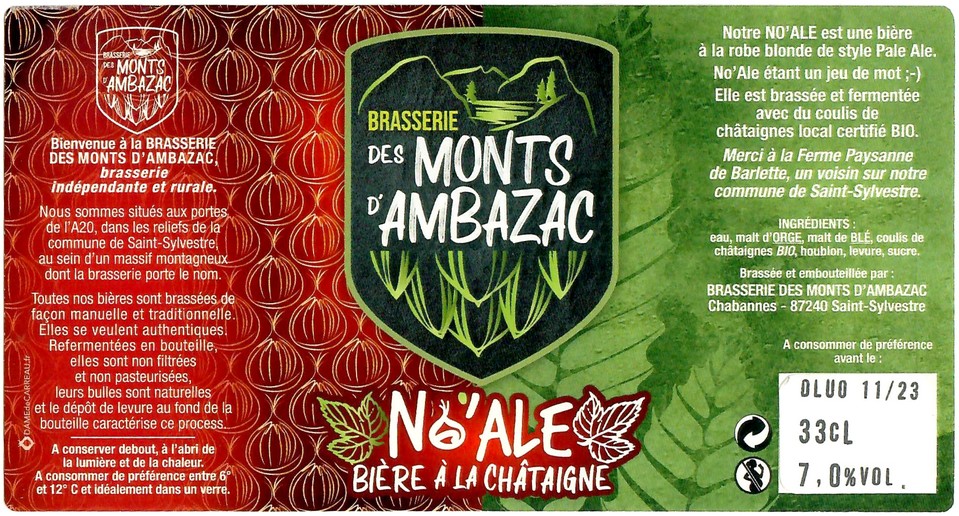 Etiquette BRASSERIE DES MONTS D'AMBAZAC 15