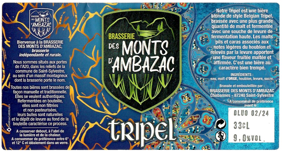 Etiquette BRASSERIE DES MONTS D'AMBAZAC 16