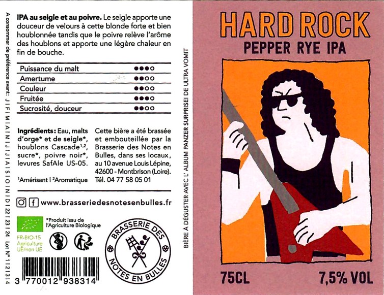 etiquette BRASSERIE DES NOTES EN BULLES 12