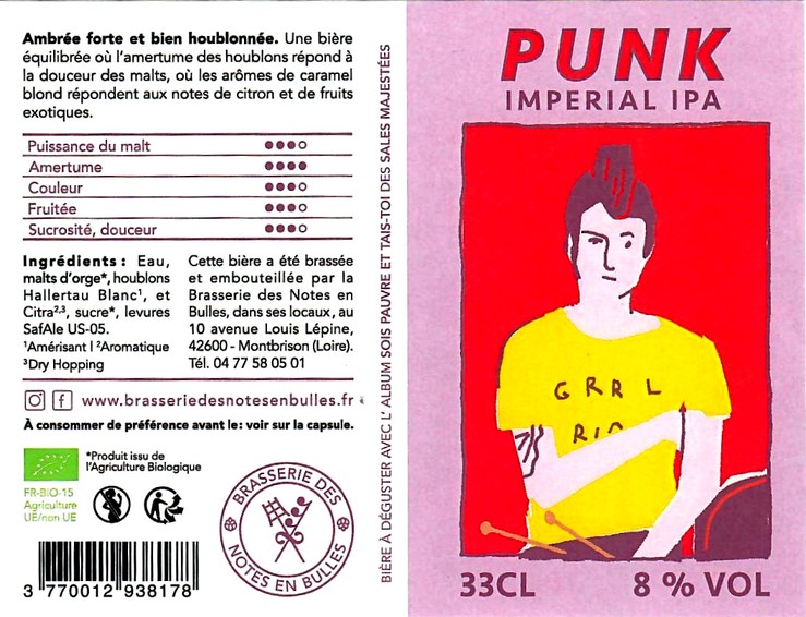 etiquette BRASSERIE DES NOTES EN BULLES 15