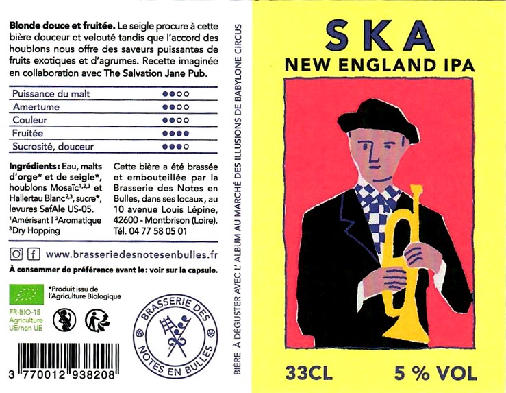 etiquette BRASSERIE DES NOTES EN BULLES 16