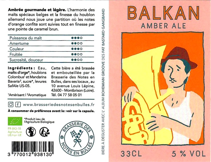 etiquette BRASSERIE DES NOTES EN BULLES 20